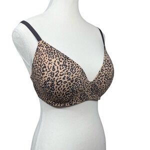 PINK Victoria's Secret Wear Everywhere Wireless Push Up Bra 34DD Leopard Print